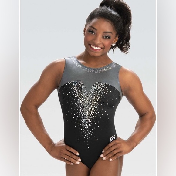 Gymnastics Leotard Sequined Black and Gray - Picture 5 of 5